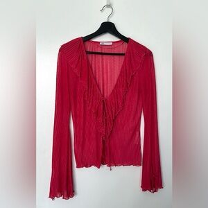 Zara Pink long sleeve tops made in Morocco